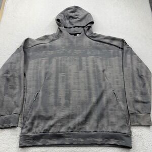 Adidas Mens XL Hoodie Gray‎ Textured Pattern Pullover Hooded Sweatshirt